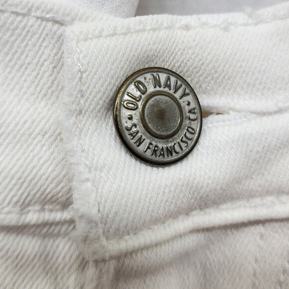 Old Navy Jeans Womens 10 White Rockstar Low Rise Capri Stretch Denim Casual - Picture 2 of 12